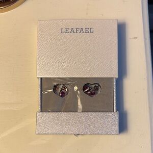 LEAFAEL Red Oval Earrings with Rose Gold Accents